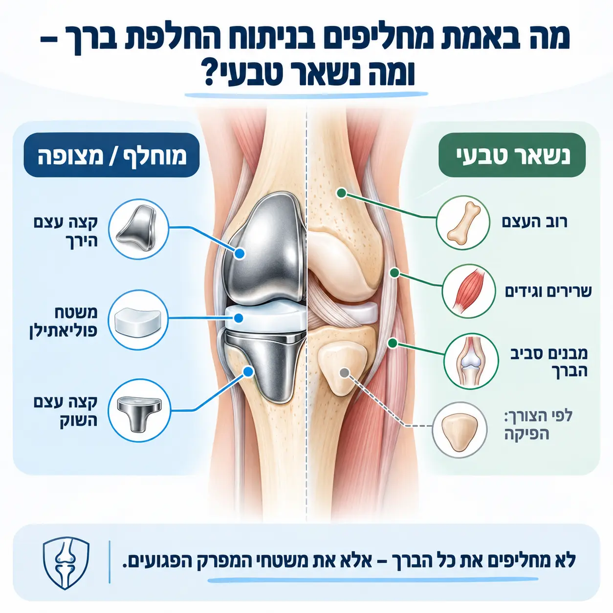 מה באמת מחליפים בניתוח החלפת ברך – ומה נשאר טבעי?