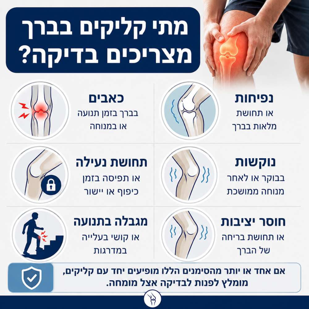 מתי קליקים בברך מצריכים בדיקה