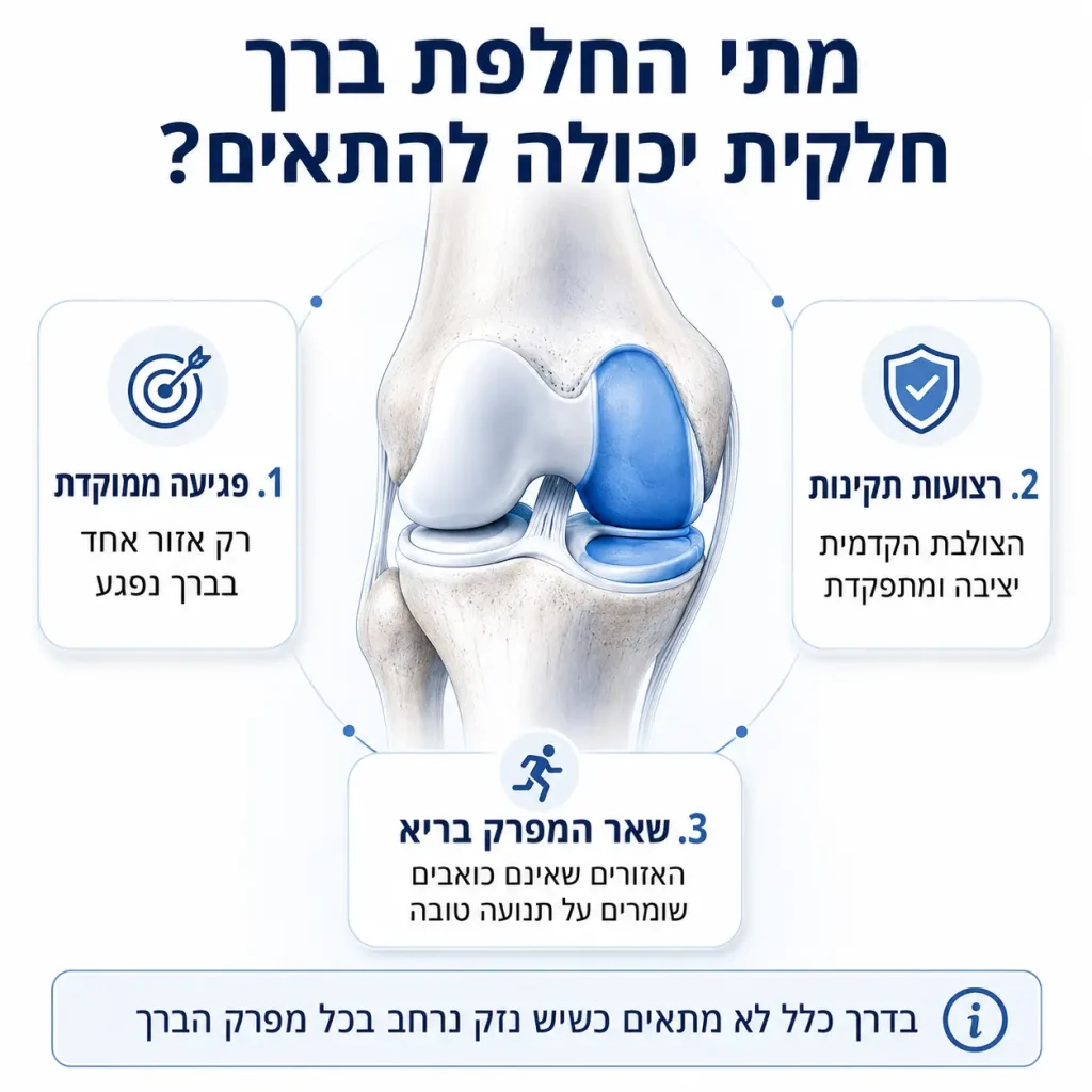 החלפת ברך מלאה או חלקית | אינפוגרפיקה