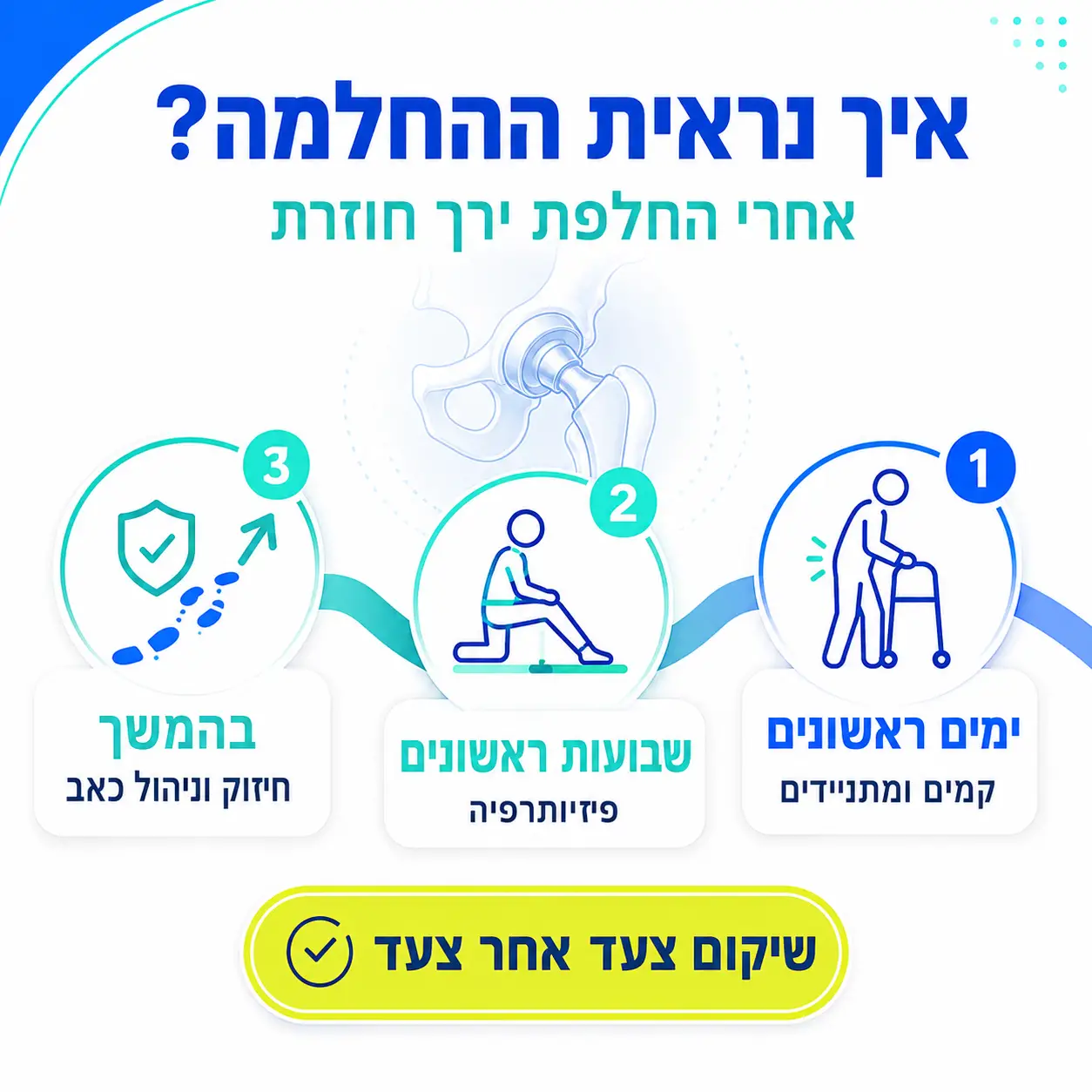 החלפת מפרק ירך פעם שניה | אינפוגרפיקה